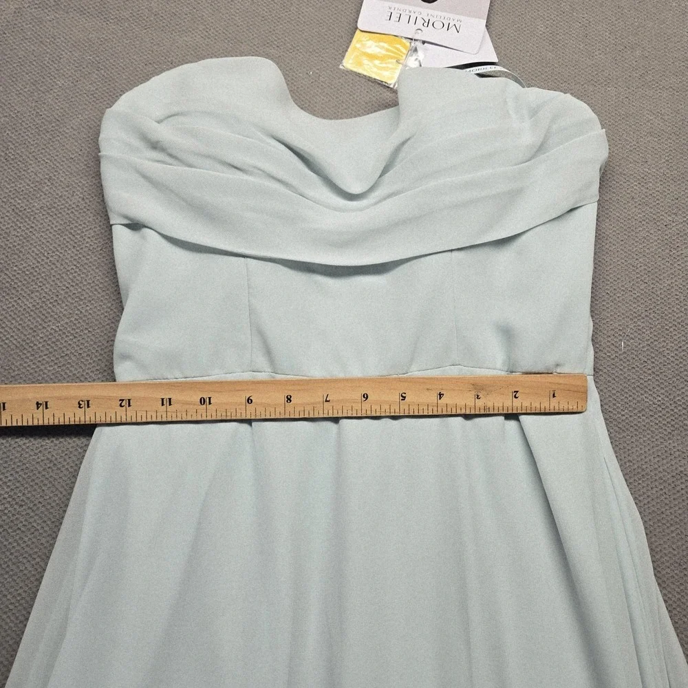 Morilee Dress Womens 6 Green‎ Strapless Chiffon Maxi Side Slit 21766 Gown